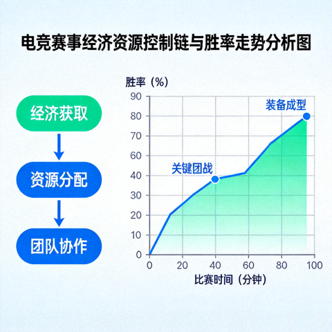电竞赛事经济资源控制链与胜率走势分析图