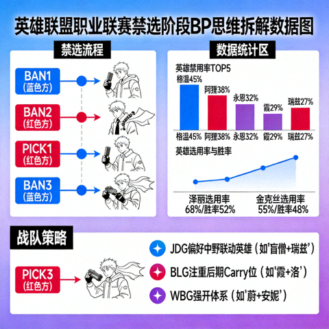 英雄联盟职业联赛禁选阶段BP思维拆解数据图
